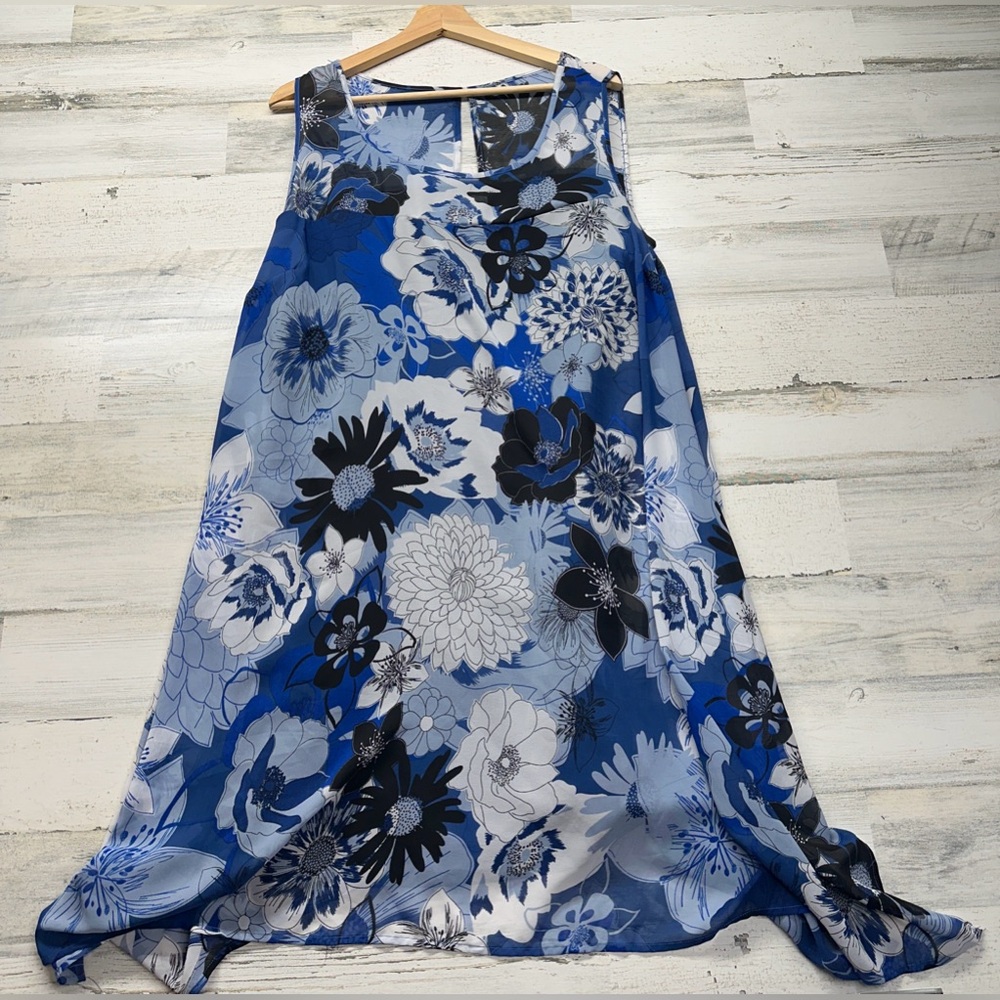 Avenue Blue Floral Flowy Summer‎ Sundress Womens Size 18/20
